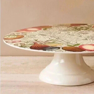 NWT JOHN DERIAN HARVEST PRINT CAKE STAND